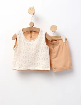 Set Crop Top Lili, model bej