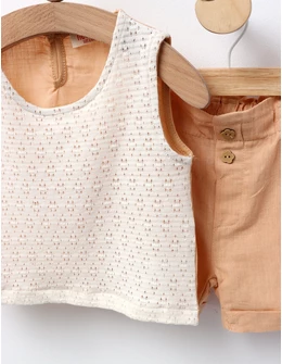 Set Crop Top Lili, model bej
