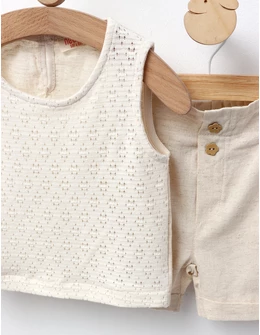 Set Crop Top Lili, model crem