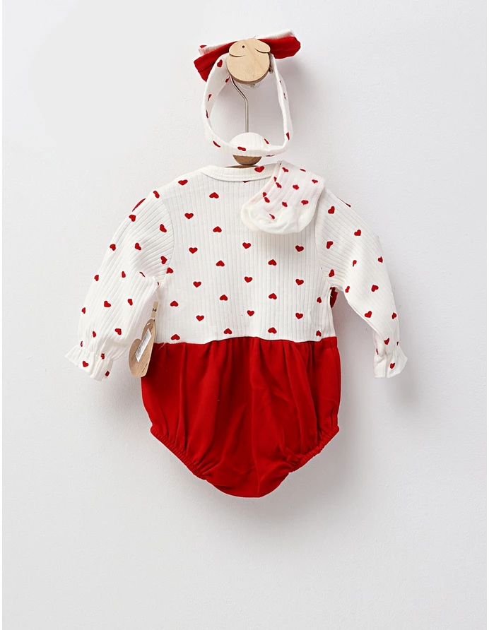 Set cu body, bentita, sosete, rosu picture - 3
