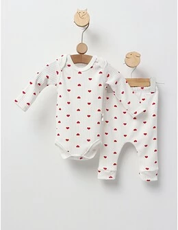 Set Daria 2 piese inimioare rosii