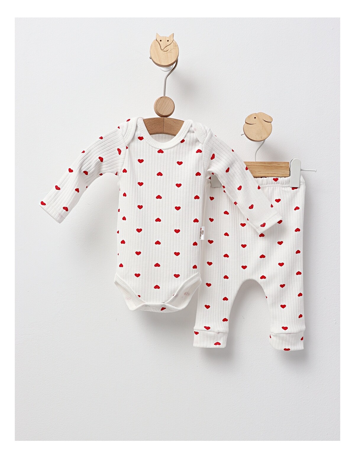 Set Daria 2 piese inimioare rosii