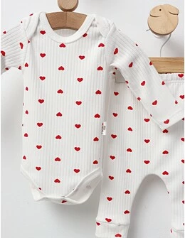 Set Daria 2 piese inimioare rosii