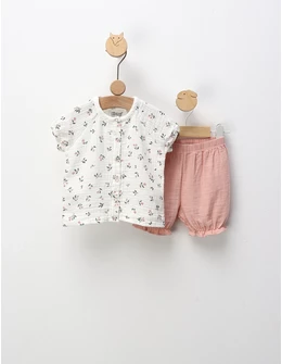 Set de vara Anabella, alb-roz prafuit