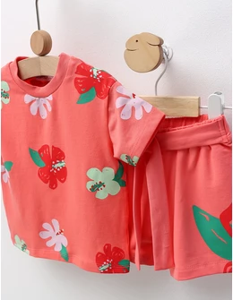 Set de vara, Fluturi si Flori, corai-aprins