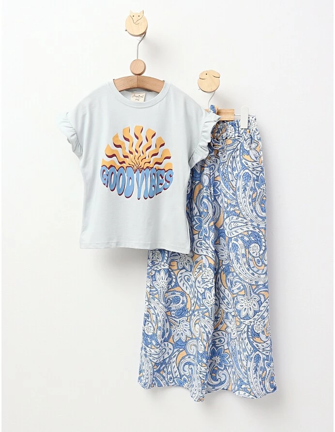 Set de vara Good Vibes, model gri-albastru picture - 3