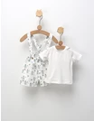 Set de vara, salopeta+tricou, alb-verde picture - 2