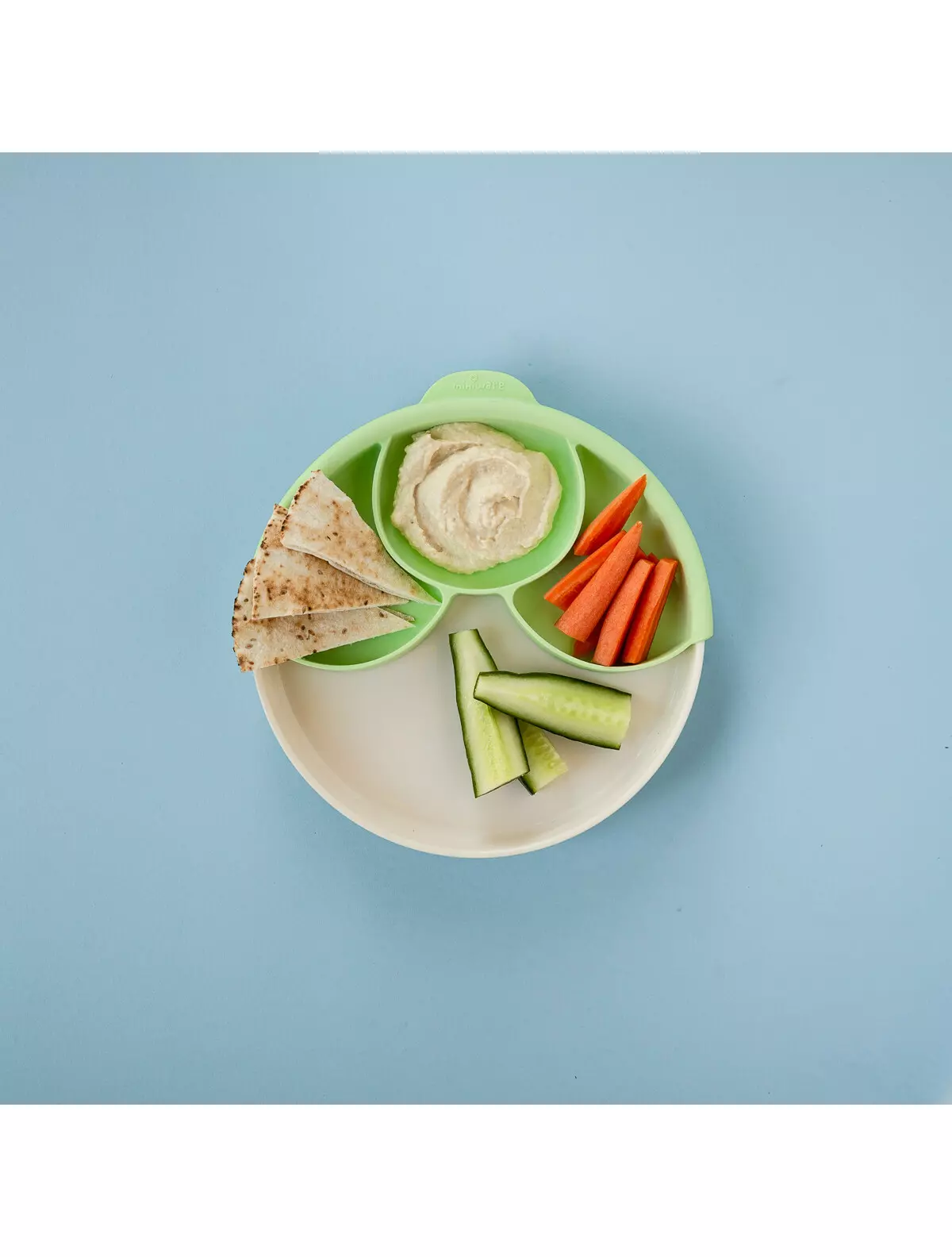 Set diversificare hrana bebelusi Miniware Healthy Meal, 100% din materiale naturale biodegradabile, 3 piese, Keylime