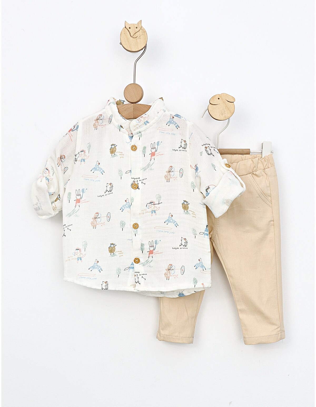 Set elegant Animalute la Joaca alb-crem