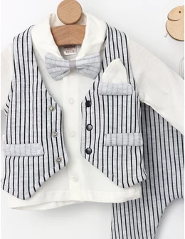 Set elegant cu vesta Richard gri 2