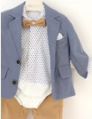 Set elegant  Dimitrie albastru-crem 2