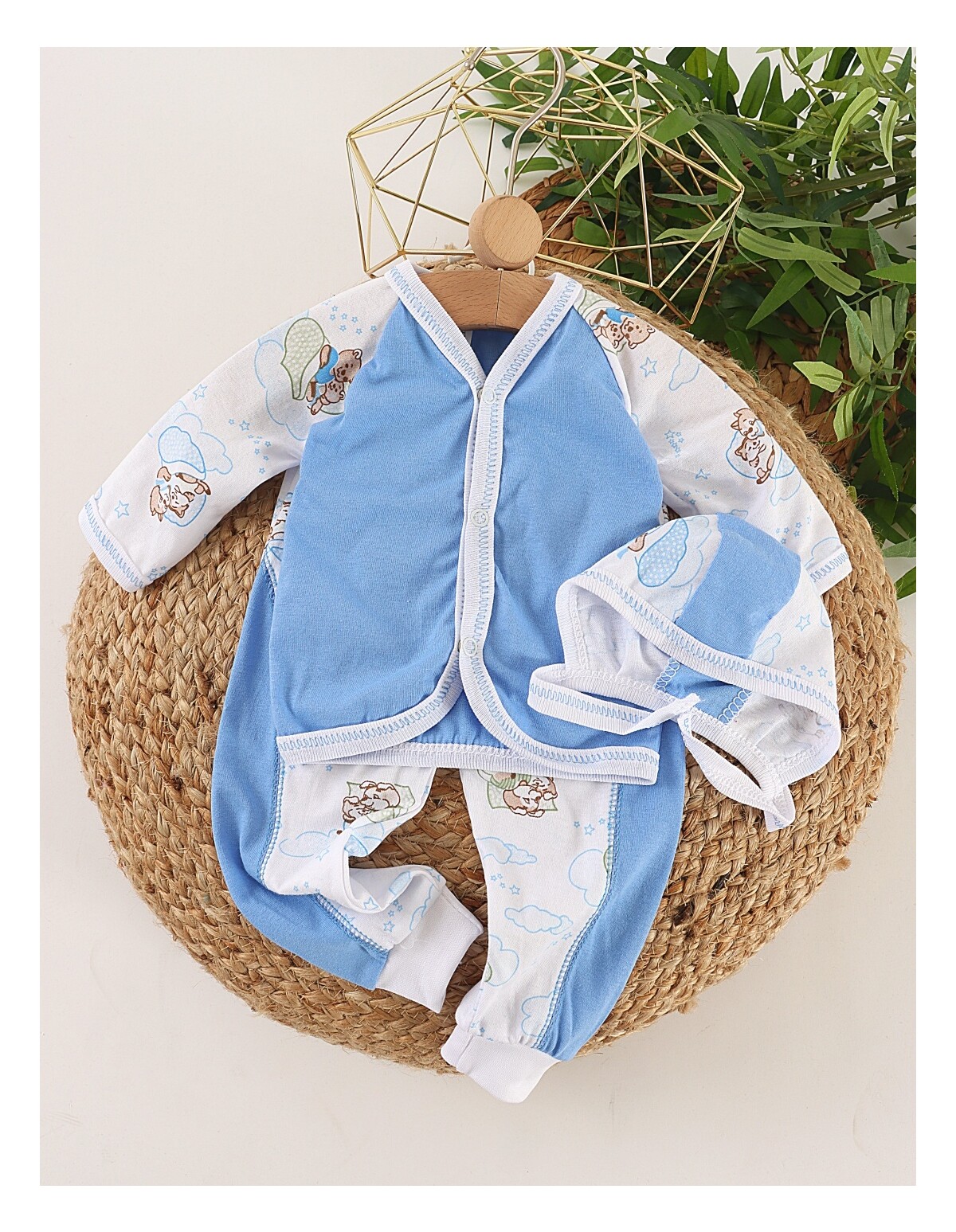 Set greieras bebe Simplu-Puppy albastru