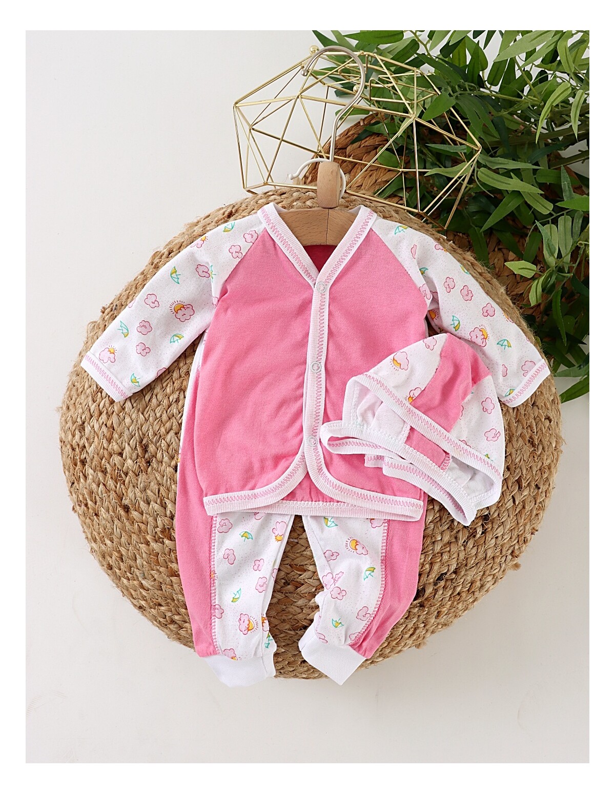 Set greieras bebe Simplu-Raining Day roz