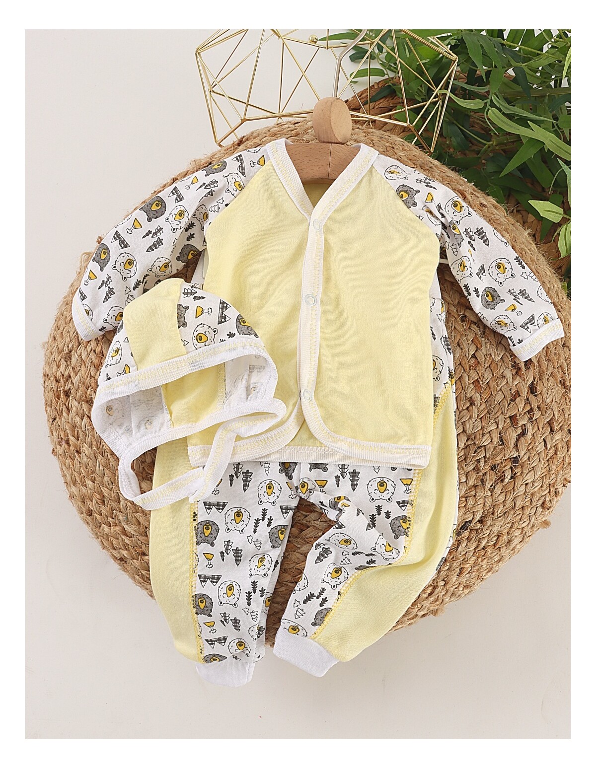 Set greieras bebe Simplu-Wild galben