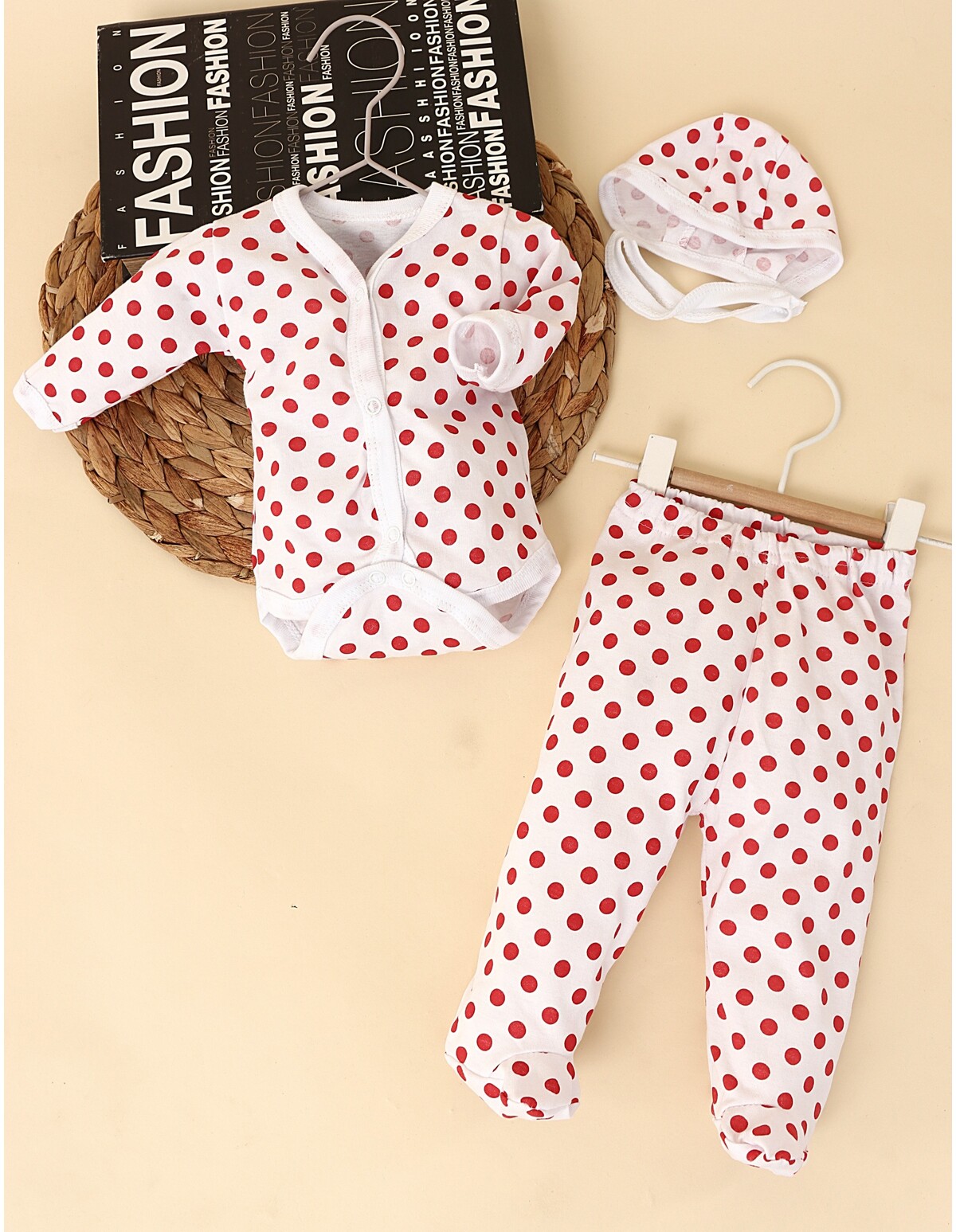 Set greieras bebelusi 3 piese buline rosii