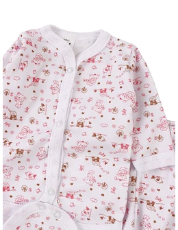 Set greieras bebelusi Baby-Bird, alb-rosu