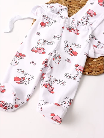 Set greieras bebelusi Loving Cats alb-rosu picture - 3