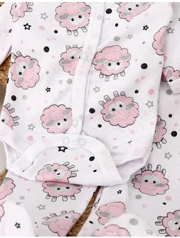 Set greieras bebelusi oite alb-roz