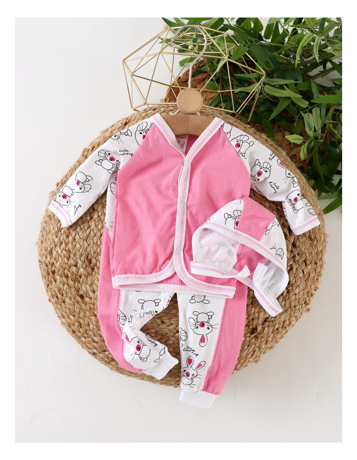 Set greieras bebelusi Simplu-Cute Bunny roz