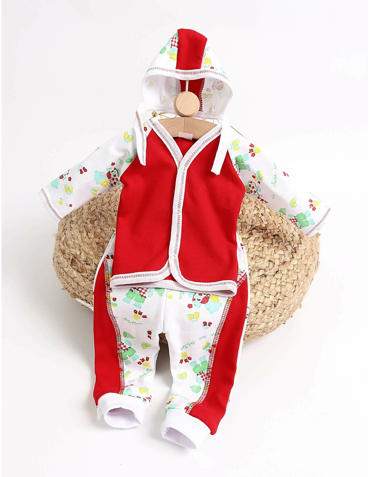 Set greieras bebelusi Simplu-Ma Bear rosu