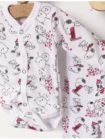 Set greieras bebelusi Snoopy alb-ciclam picture - 2