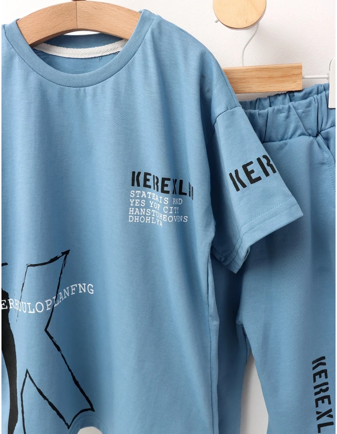 Set KEREXLIU baietei albastru picture - 2