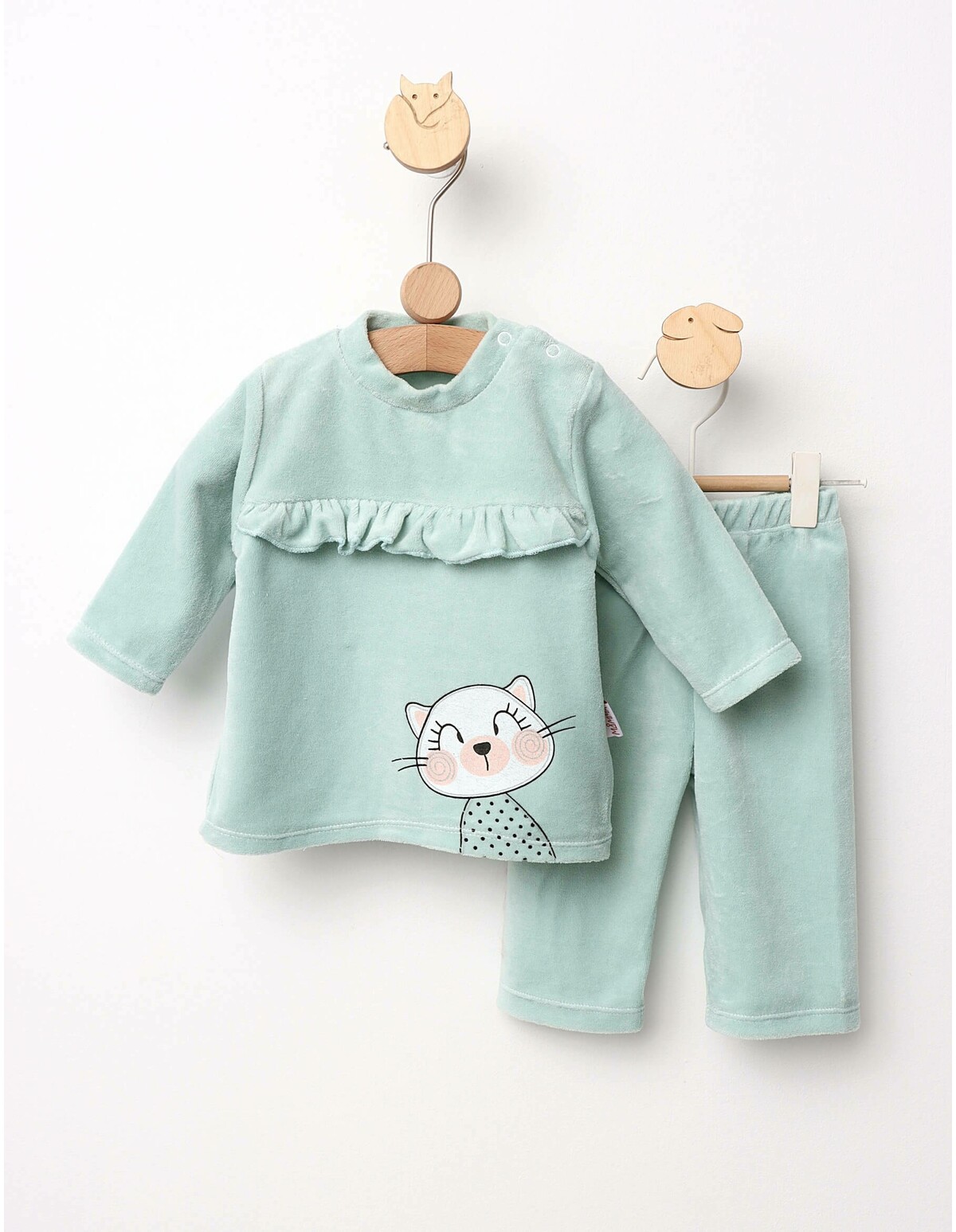 Set kity 2 piese catifelat verde