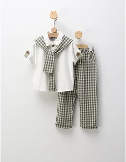 Set lejer de vara, Fashion Style, alb-verde