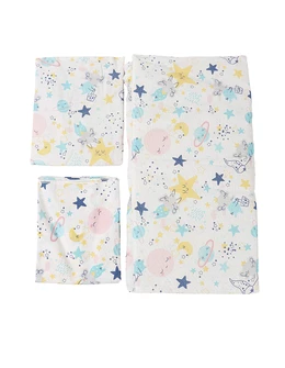 Set lenjerie patut 3 piese Galaxy crem