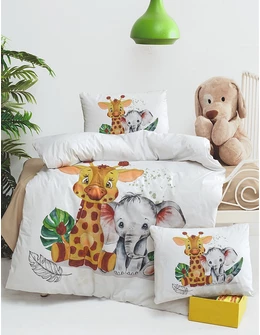 Set lenjerie patut 3 piese, Girafa si Elefantel