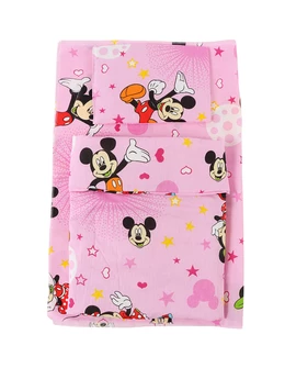 Set lenjerie patut 3 piese Mickey roz
