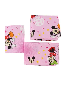 Set lenjerie patut 3 piese Mickey roz