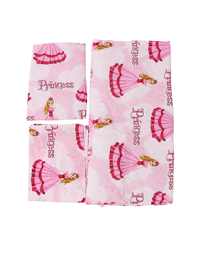 Set lenjerie patut 3 piese roz-printese picture - 3