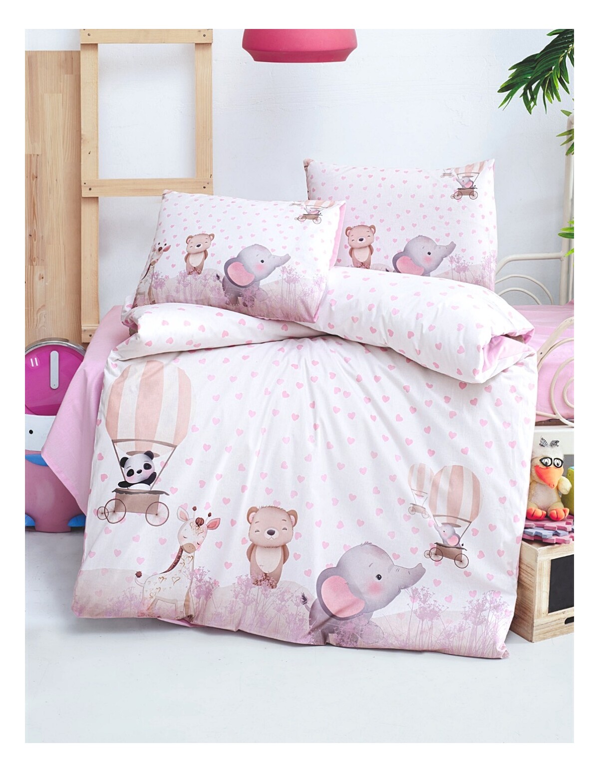 Set lenjerie patut 3 piese, Ursulet si Elefant