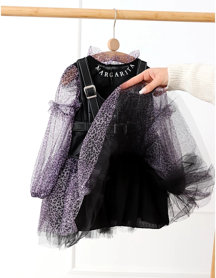 Set Margarita rochita si bluzita cu mov picture - 4