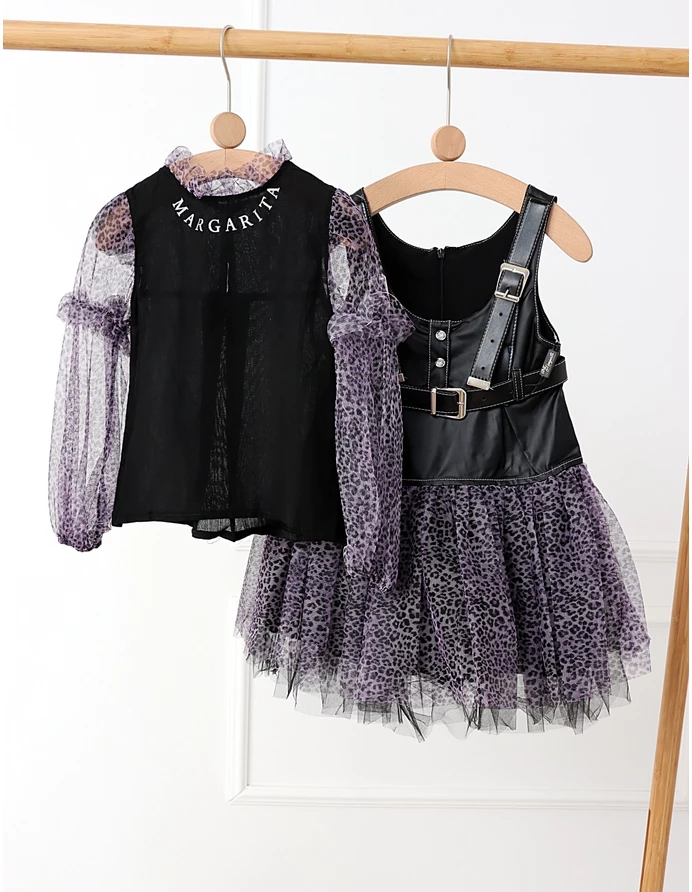 Set Margarita rochita si bluzita cu mov picture - 6