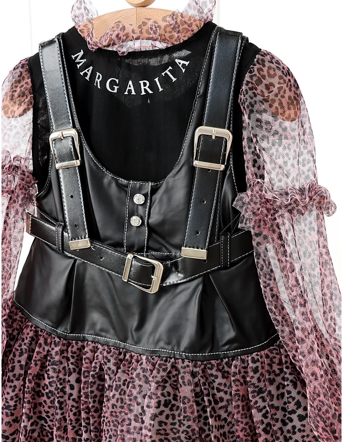 Set Margarita rochita si bluzita cu roz picture - 3