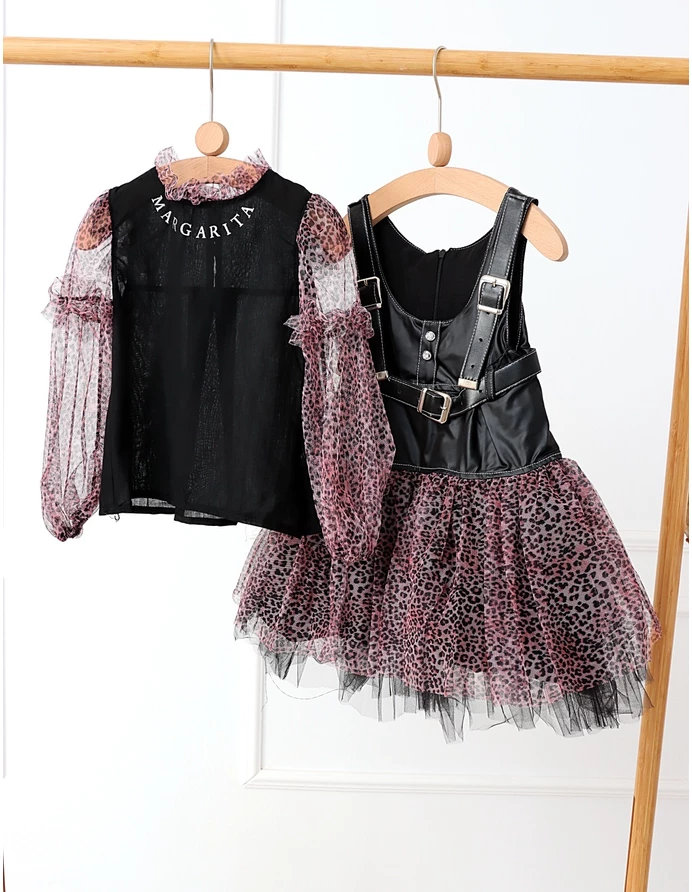 Set Margarita rochita si bluzita cu roz picture - 5