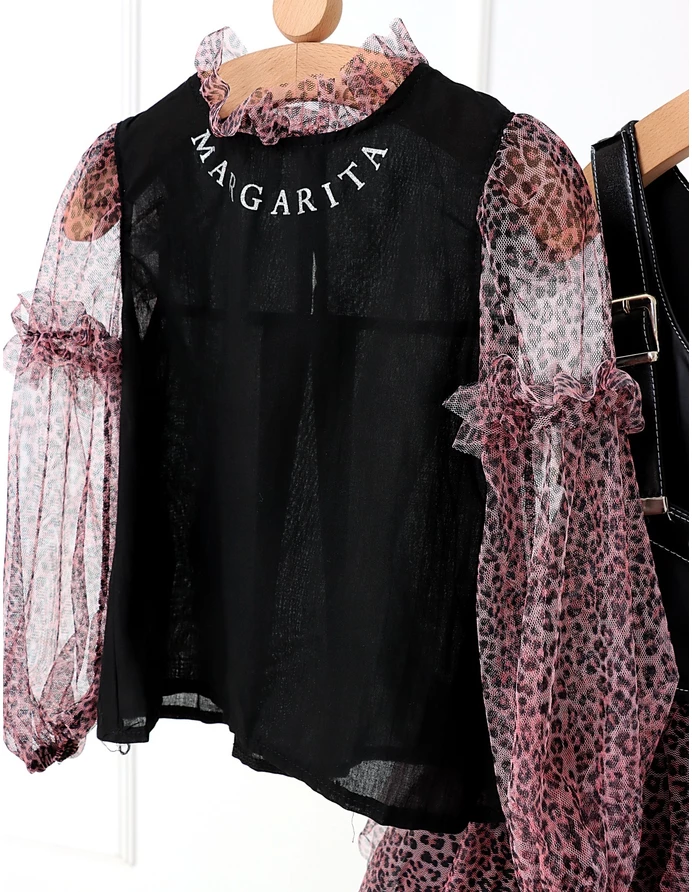 Set Margarita rochita si bluzita cu roz picture - 6