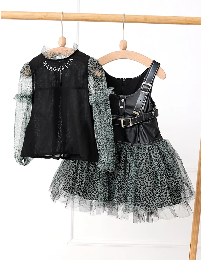 Set Margarita rochita si bluzita cu verde picture - 4