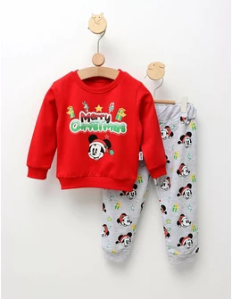 Set Mickey Merry Christmas rosu
