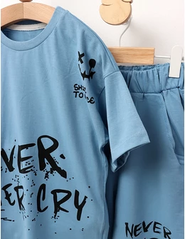 Set NEVER EVER CRY albastru