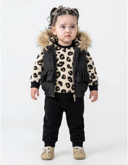 Set premium Raisa leopard negru