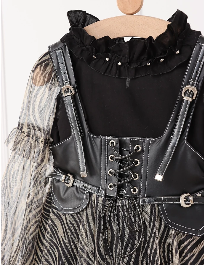 Set Rebelde rochita si bluzita cu crem picture - 5