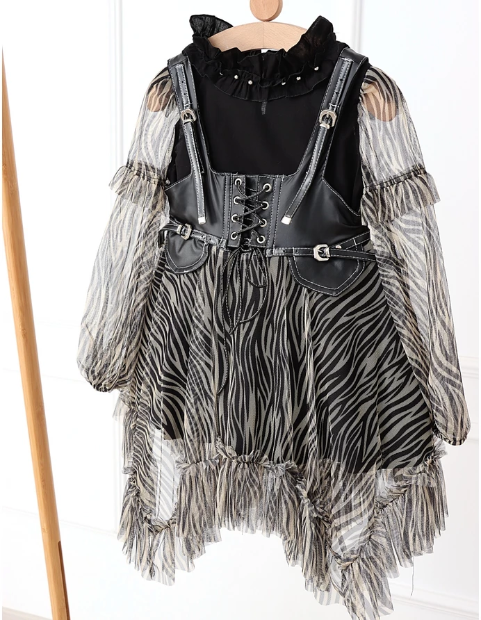 Set Rebelde rochita si bluzita cu crem picture - 6