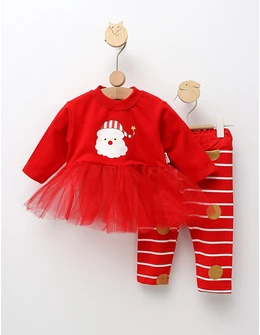 Set Rochita + Pantalon Craciun rosu