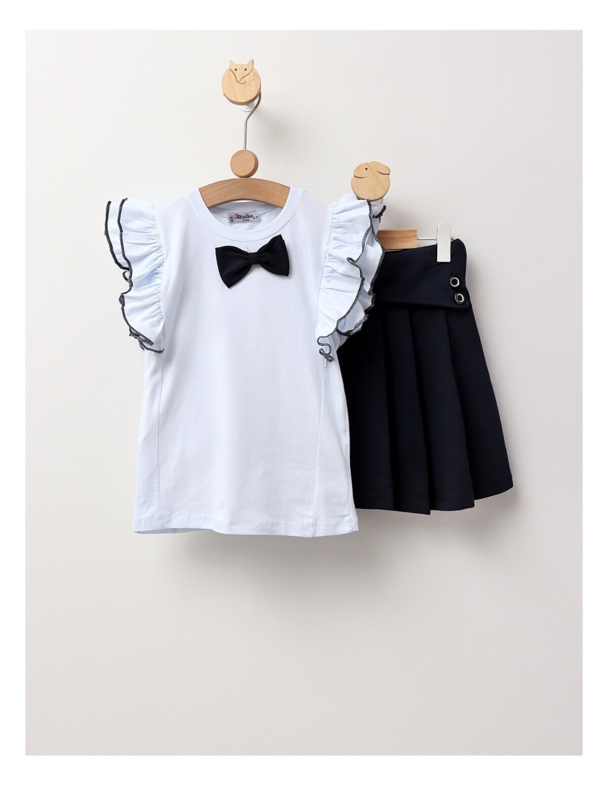 Set scolarita tricou+fusta model bleumarin
