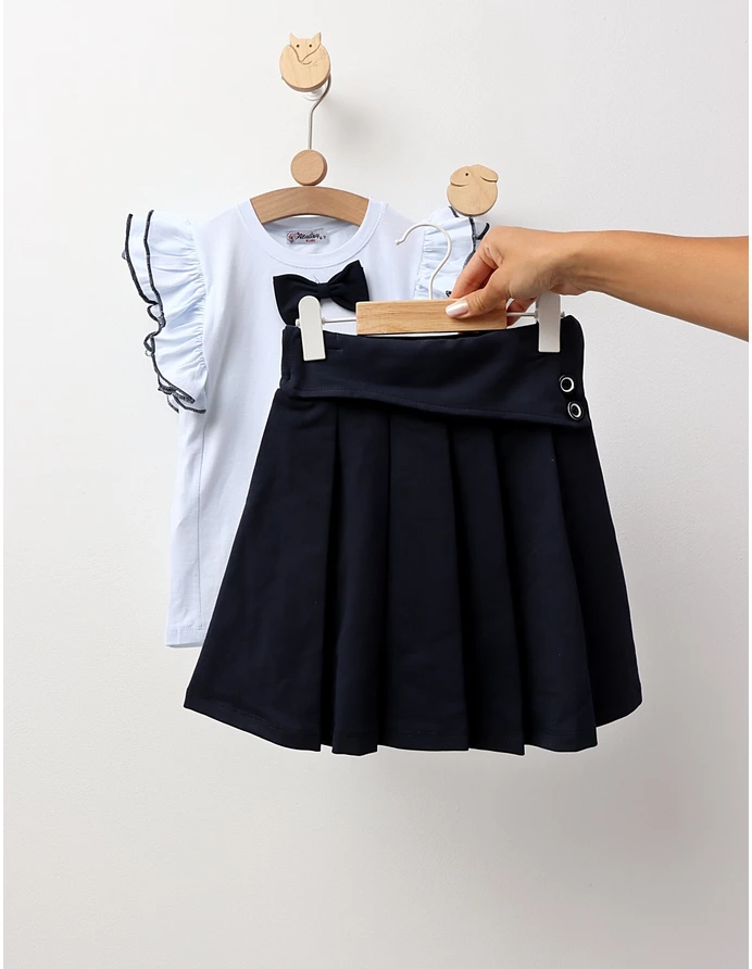 Set scolarita tricou+fusta model bleumarin picture - 3