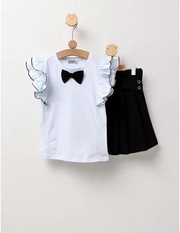 Set scolarita tricou+fusta model negru
