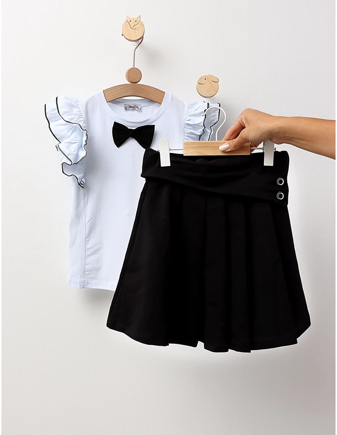 Set scolarita tricou+fusta model negru picture - 3